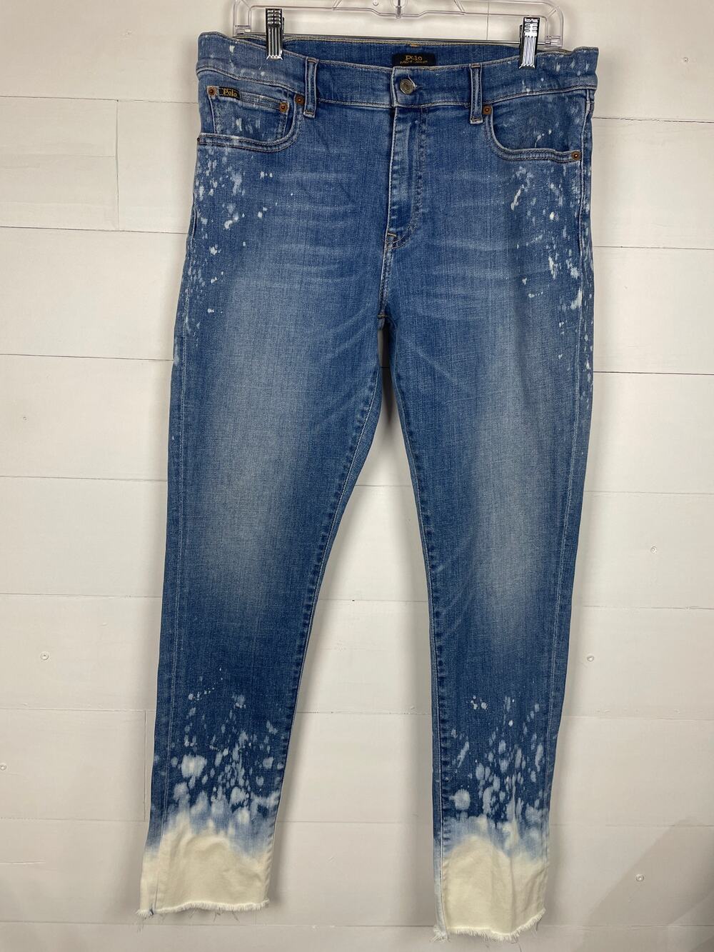 Polo Ralph Lauren The Tompkins Skinny Jeans Bleach Splatter Dip Dye 32R